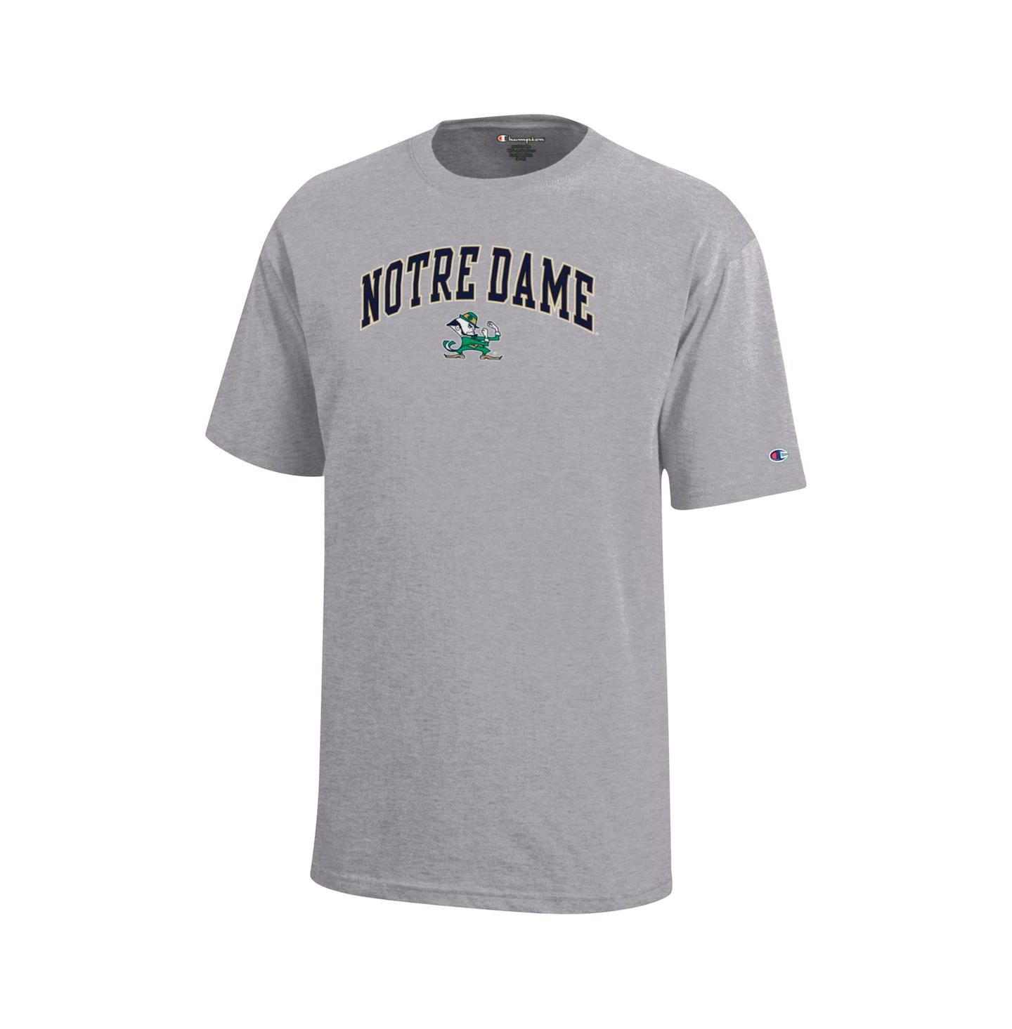 Детская футболка Champion Notre Dame Fighting Irish Arch Over Logo, цвет: Серый — фото 2