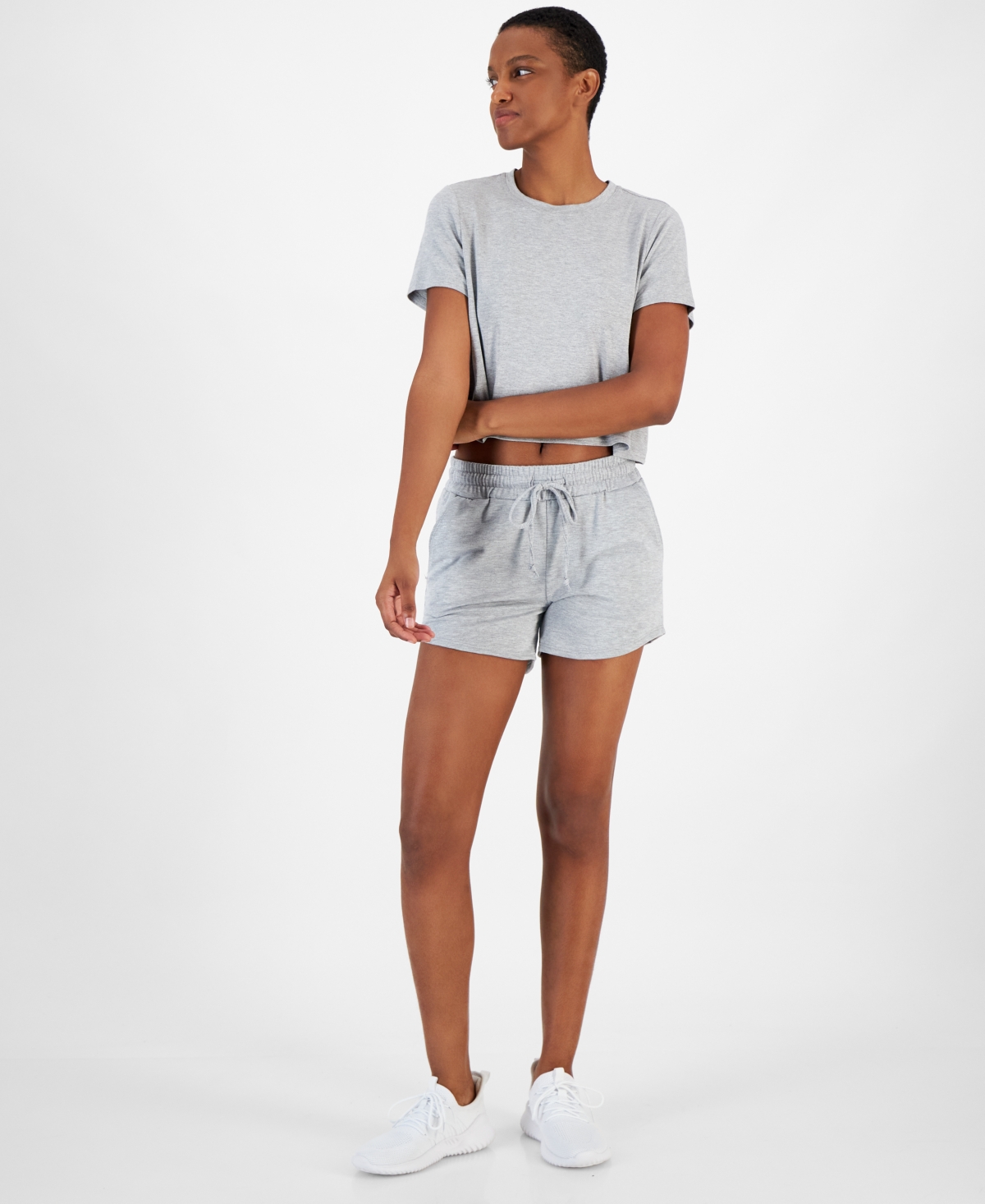 Women's Pull-On French Terry Shorts, Created for Macy's - Pure White