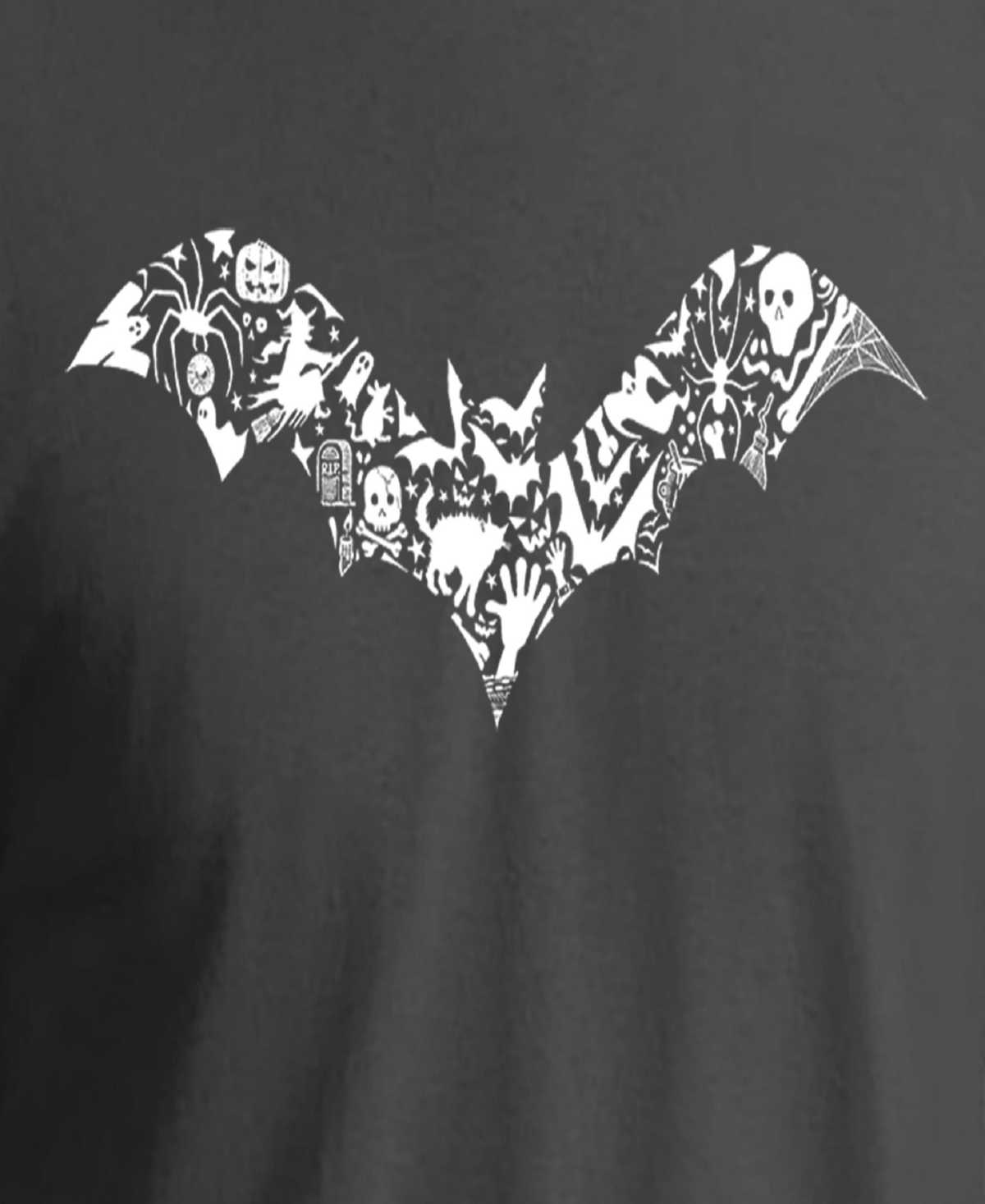 La Pop Art Men's Halloween Bat Word Art T-Shirt