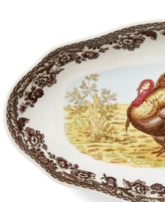 Woodland Turkey Pickle Dish, Set of 2