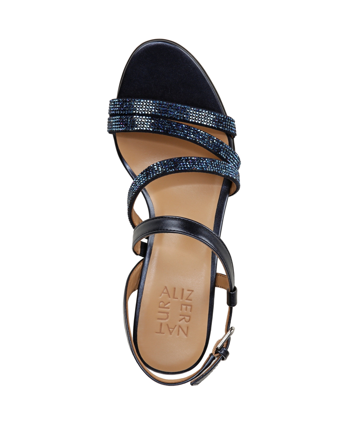 Naturalizer Bridget 4 Strappy Dress Sandals In French Navy Faux Leather