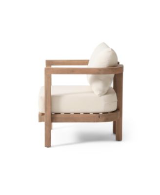 Streamdale Modern Acacia Wood Club Chair With Cushions (Set Of 2)