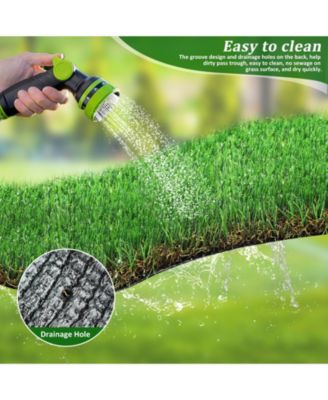 Simplie Fun Outdoor Artificial Grass Runner: Thick Realistic Faux Lawn Roll Decor