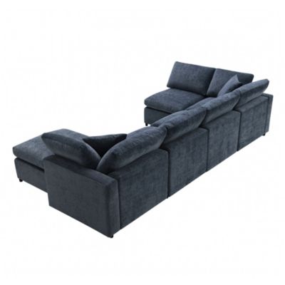 Modern Modular 6-Seat Cloud Sofa Bed with Ottoman