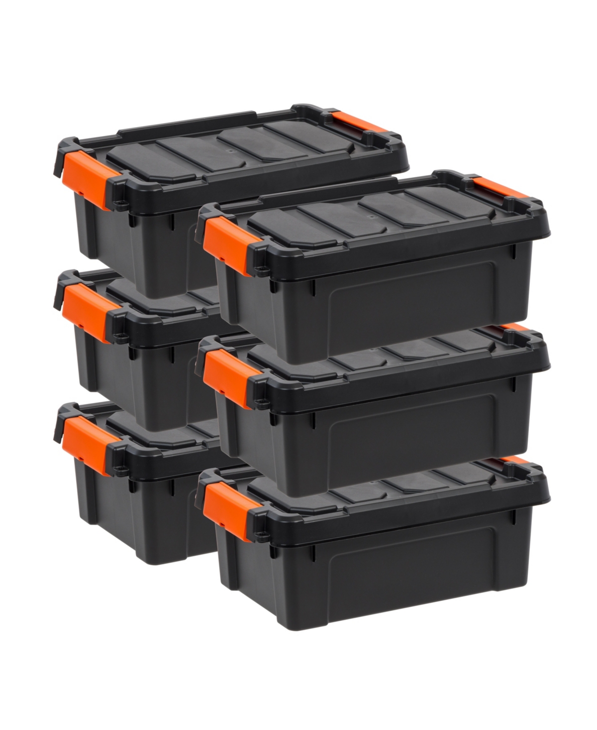 13 Quart Heavy Duty Plastic Storage Box, Black Pack of 6 - Black