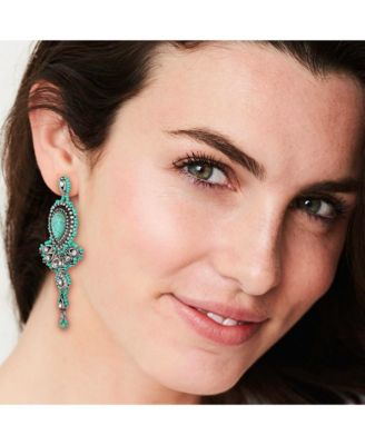 Turquiose Bead Statement Earrings