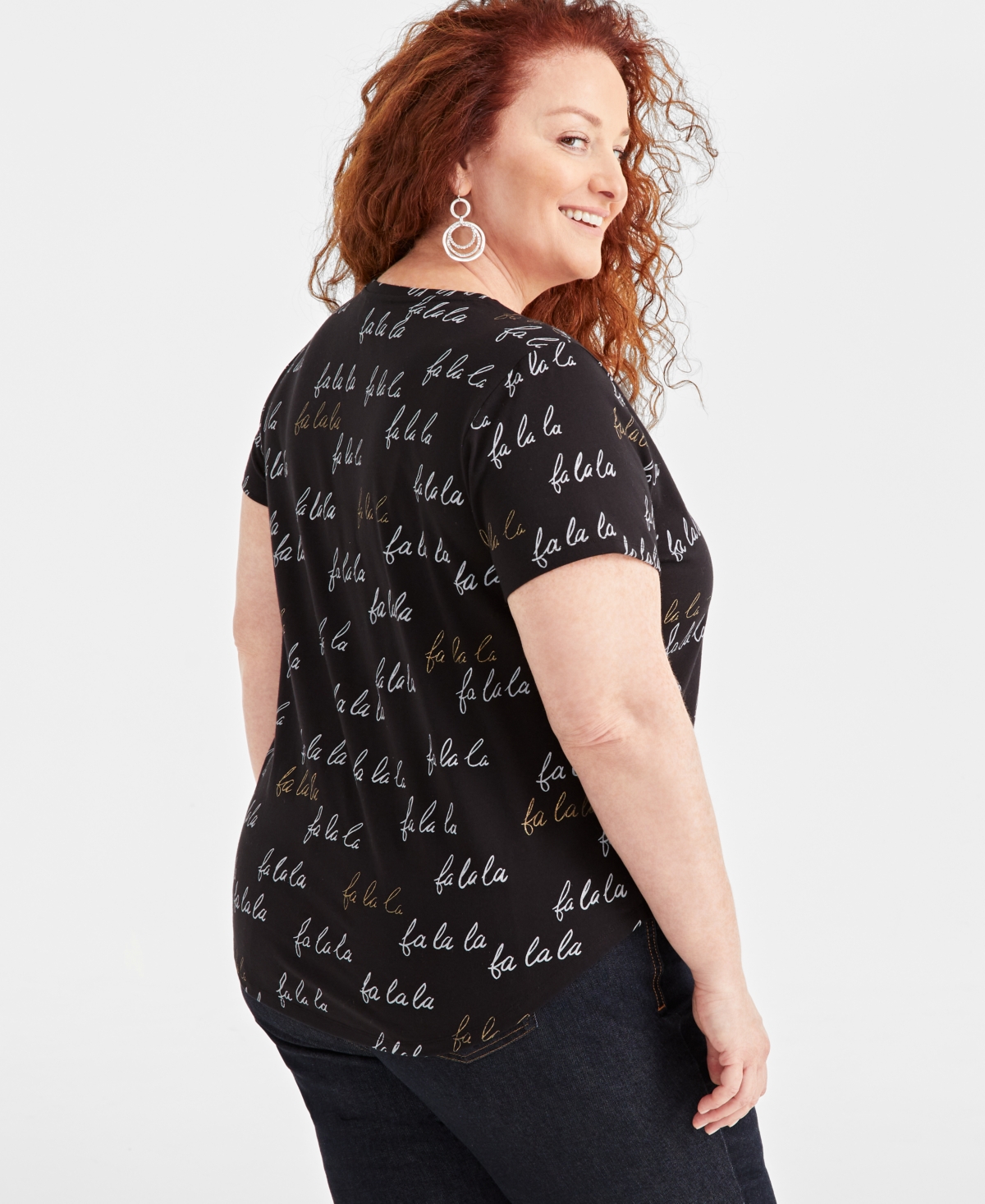 Style & Co Plus Size Whimsy Graphic Scoop-Neck T-Shirt, Created for Macy's