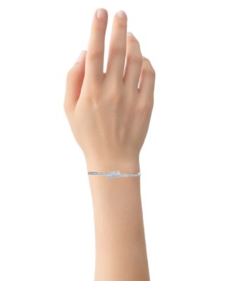 Diamond Curved Bypass Bolo Bracelet (1/6 ct. t.w.) in Sterling Silver