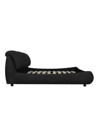 Queen Upholstered Platform Bed with Padded Backrest