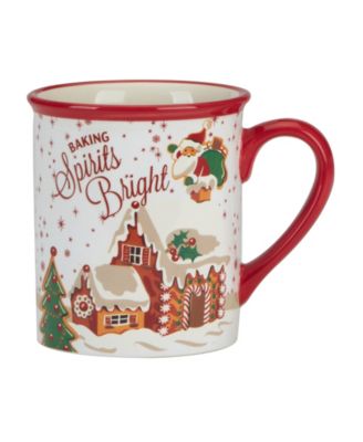 Santa's Retro Christmas Mugs, Set of 4