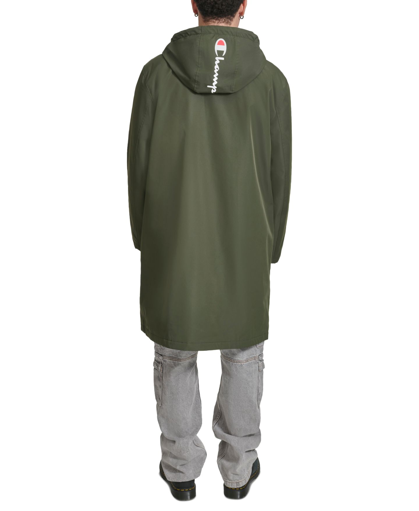 Мужская куртка Champion Hooded Stadium with Fleece Lining, цвет: Тёмно-зелёный ночной — фото 2
