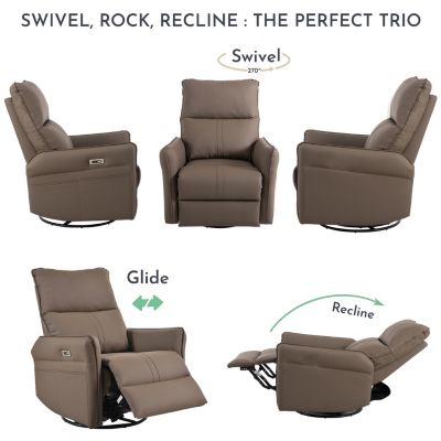 270 Swivel Glider Recliner w/ USB