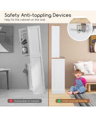 Double Tilt Out Trash Cabinet with Hutch and Rubber Wood Countertop