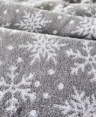 Scattered Snowflakes Jacquard Cotton 2 Piece Hand Towel, 16" x 25"