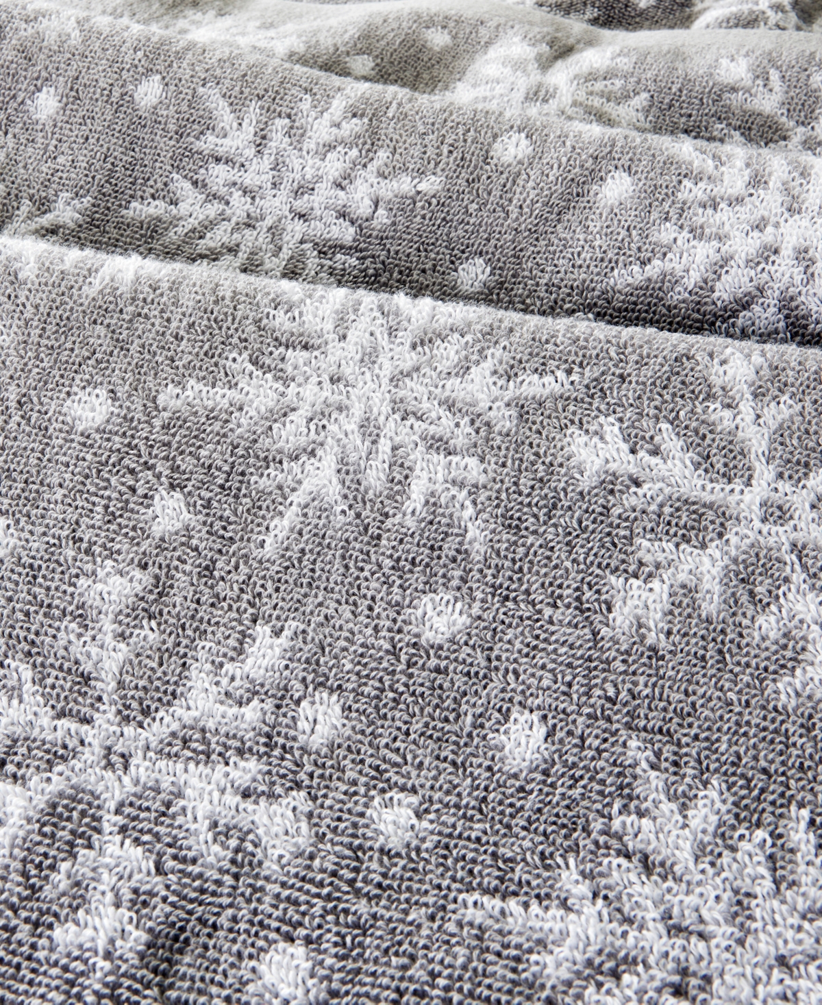 Skl Home Scattered Snowflakes Jacquard Cotton 2 Piece Hand Towel, 16" X 25" In Gray