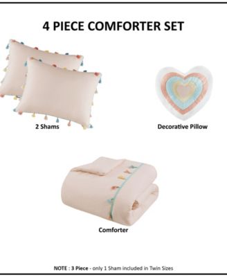 Intelligent Design Tessa Tassel 4-Pc. Comforter Set, Full/Queen