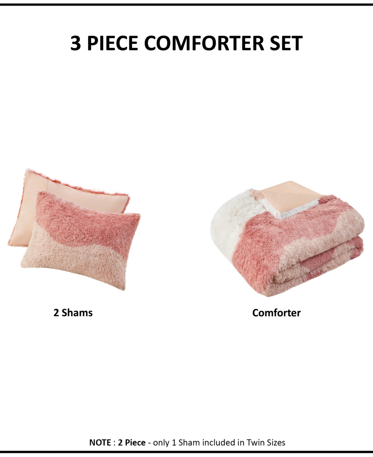 Intelligent Design Cassie Ombre Shaggy Faux Fur 3 Piece Comforter Set, King/california King In Multi