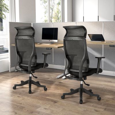 Mesh Office Chair Ergonomic Recliner Chair with 3D Adjustable Armrests & Lumbar Support