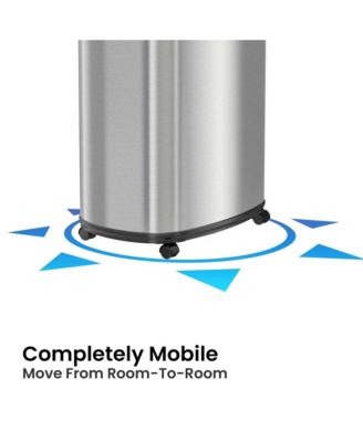 50 Liter / 13 Gallon Oval Stainless Steel Sensor Kitchen Trash Can with Wheels and AbsorbX Odor Filter