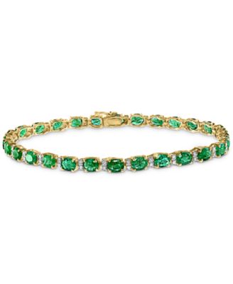 EFFY Collection - Emerald (9-1/3 ct. t.w.) & Diamond (1/4 ct. t.w.) Tennis Bracelet in 14k Gold (Also Available in Brasilica by EFFY&reg; Sapphire)