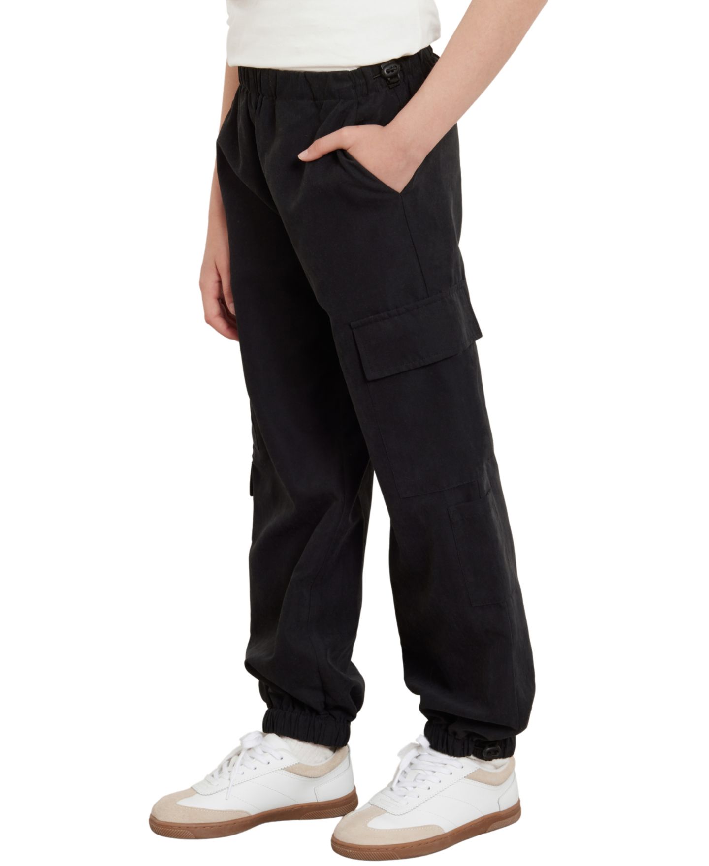 Брюки GUESS Parachute Cargo Pants для девочек, цвет: Чёрный — фото 1