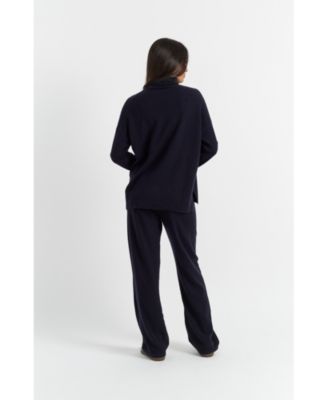 Women's Relaxed Roll Neck Wool & Cashmere Sweater