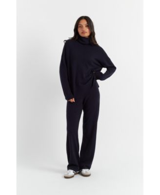 Women's Relaxed Roll Neck Wool & Cashmere Sweater