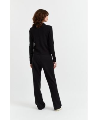 Women's Wool & Cashmere Cropped Sporty Sweater