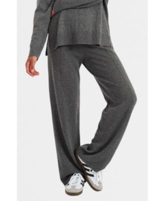 Women's Wool & Cashmere Wide Leg Track Pant