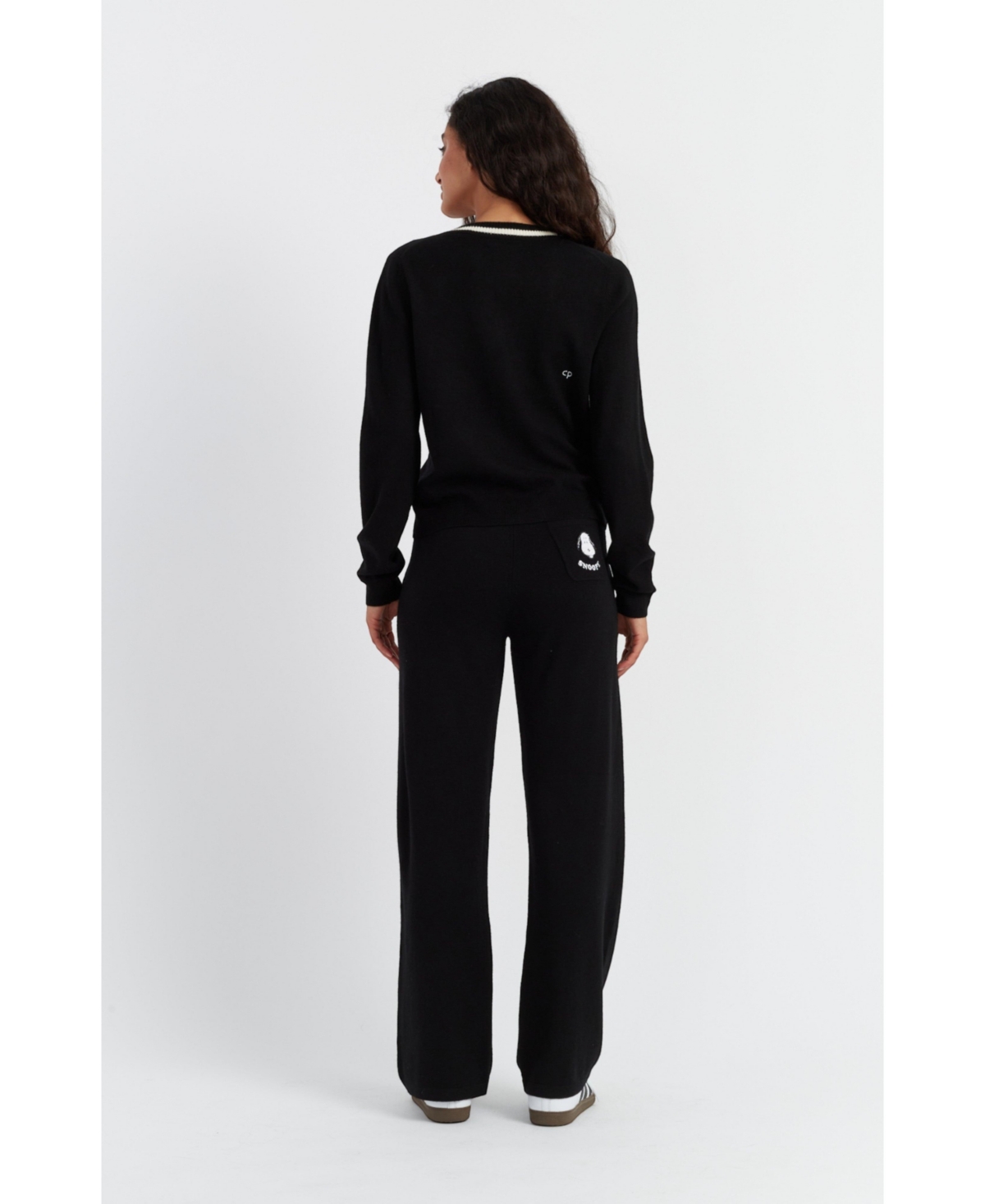 Chinti and Parker Women's Chinti & Parker Snoopy Peek Wool Cashmere Contrast Detail Cardigan