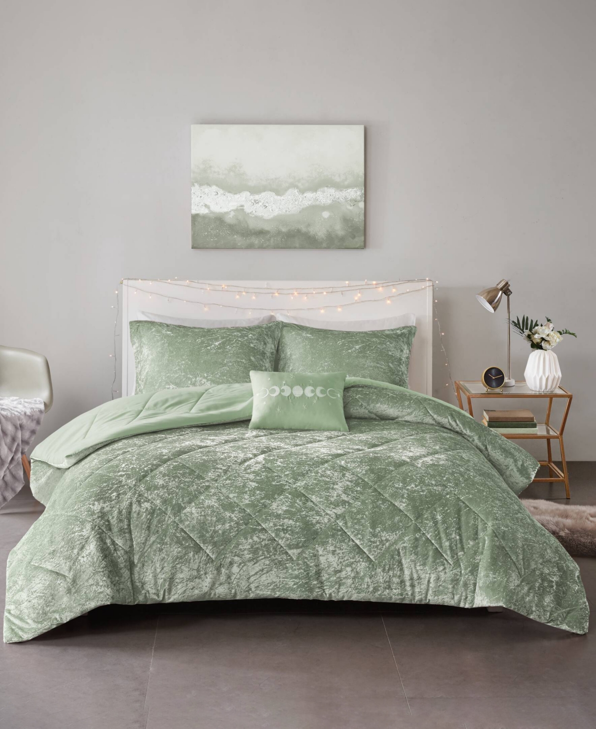 Intelligent Design Felicia Velvet 3-pc. Comforter Set, Twin/twin Xl In Green