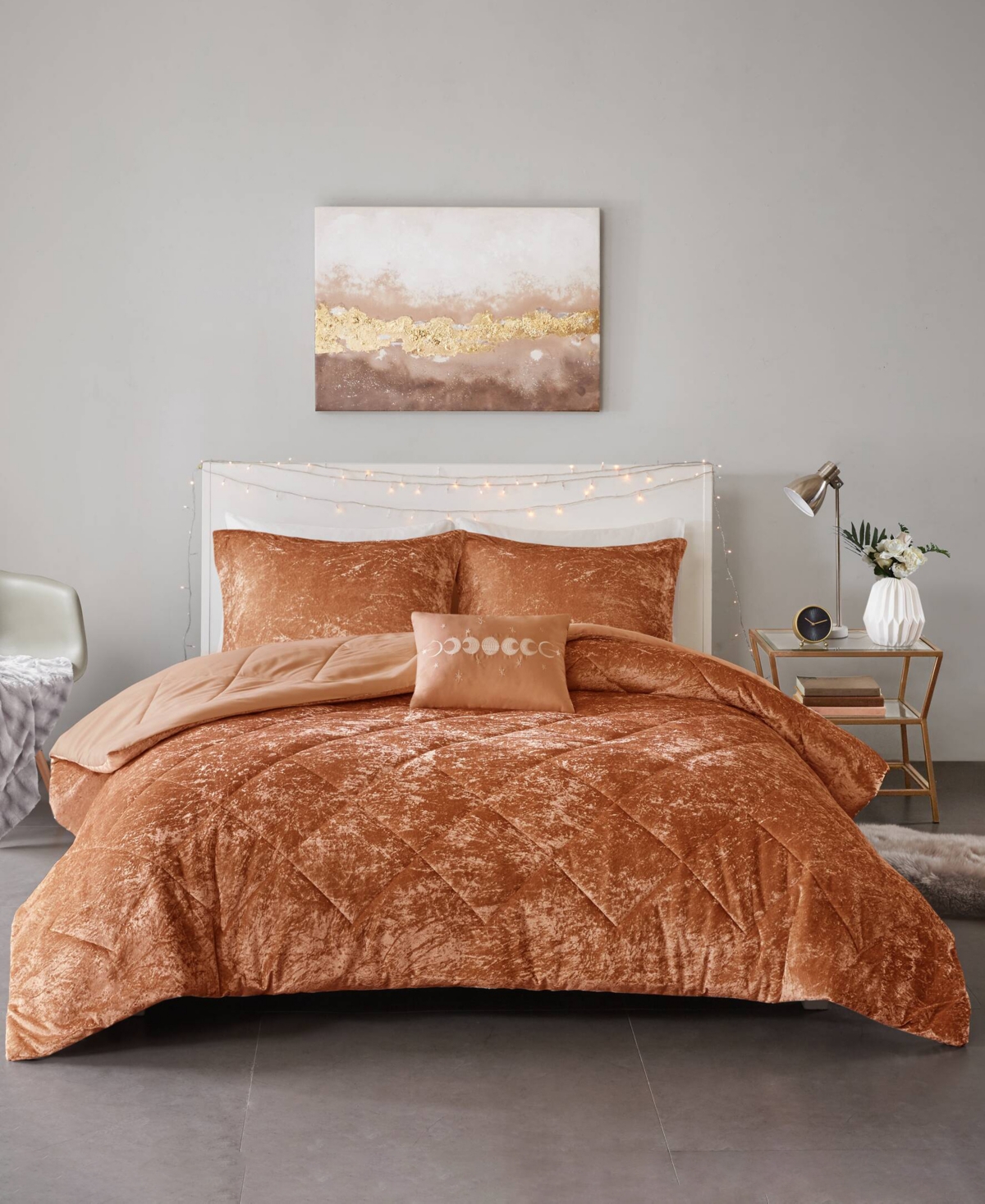 Intelligent Design Felicia Velvet 3-pc. Comforter Set, Twin/twin Xl In Rust
