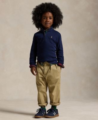 Toddler and Little Boys Cotton Interlock Quarter-Zip Pullover shirt