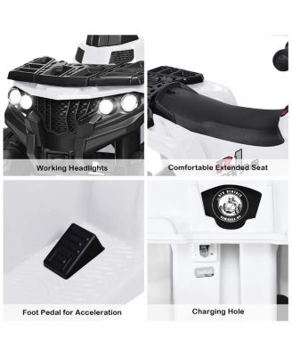 6V Battery Powered Kids Electric Ride on ATV-White