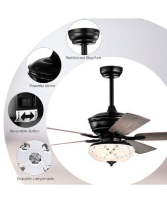 52 Inch 3 Wind Speeds and 5 Reversible Blades Ceiling Fan