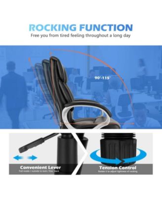 Big and Tall Adjustable High Back Leather Executive Computer Desk Chair