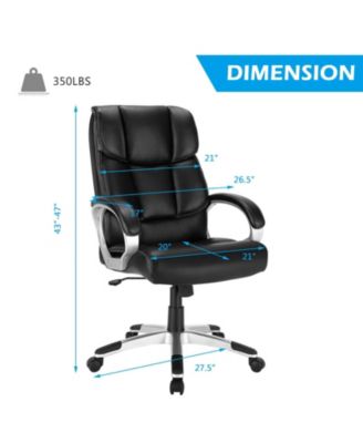 Big and Tall Adjustable High Back Leather Executive Computer Desk Chair