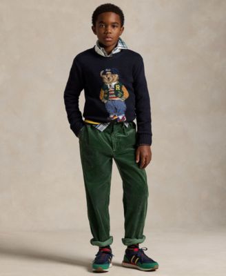 Polo Ralph Lauren Big Boys Polo Bear Crewneck Sweater - Macy's