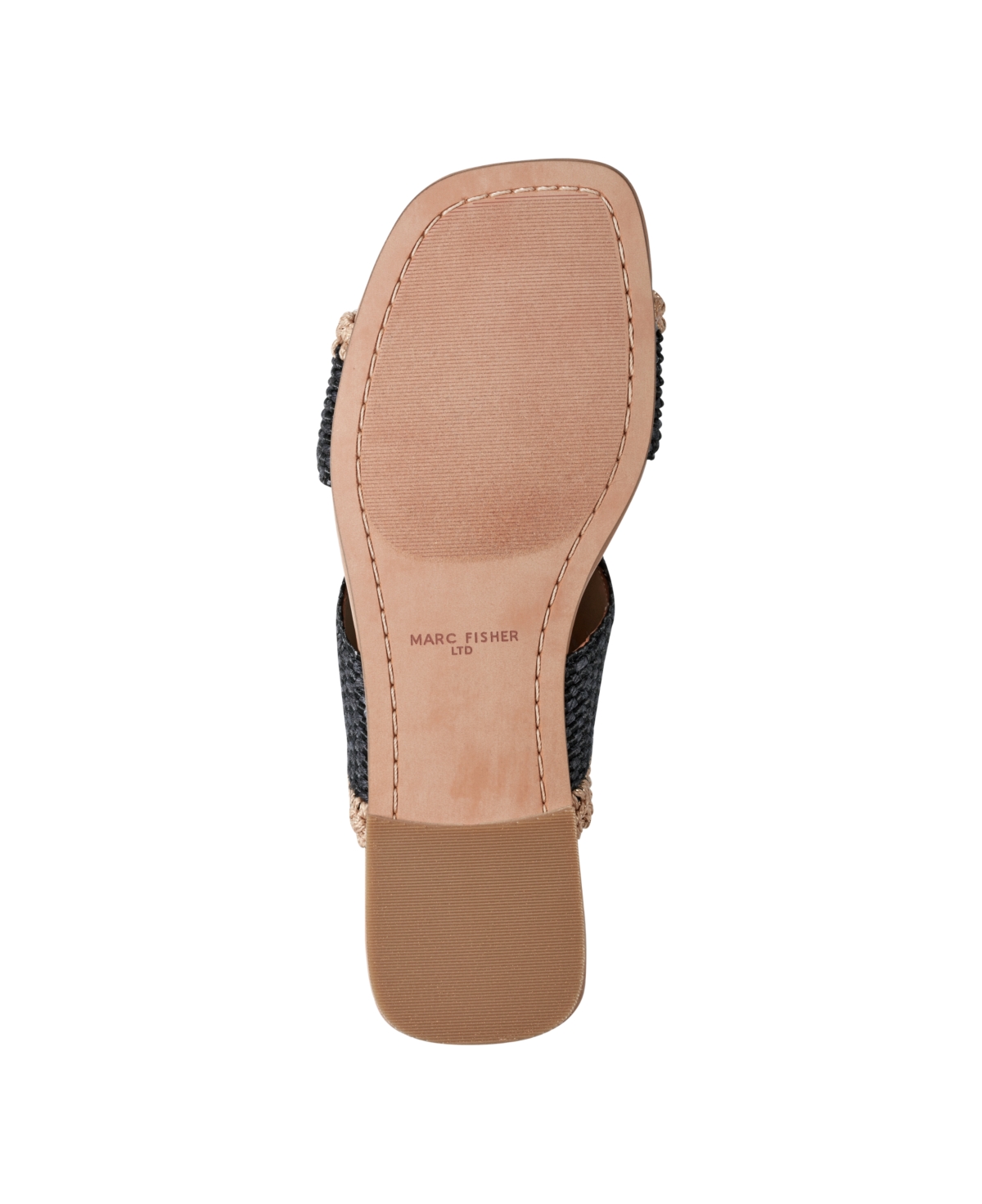 Marc Fisher Ltd Women's Nashie Slip On Square Toe Flat Sandals -Natural