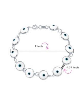 Multicolor Evil Eye Strand Bracelet in Sterling Silver