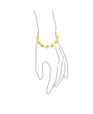 Multicolor Evil Eye Strand Bracelet in Sterling Silver