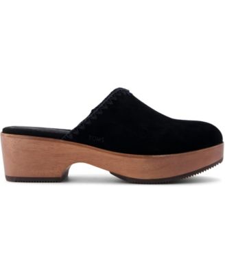 Women's Addison Suede Wood Mule Clog
