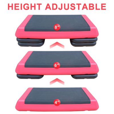 Streamdale Adjustable Aerobic Stepper with Risers in Red and Black