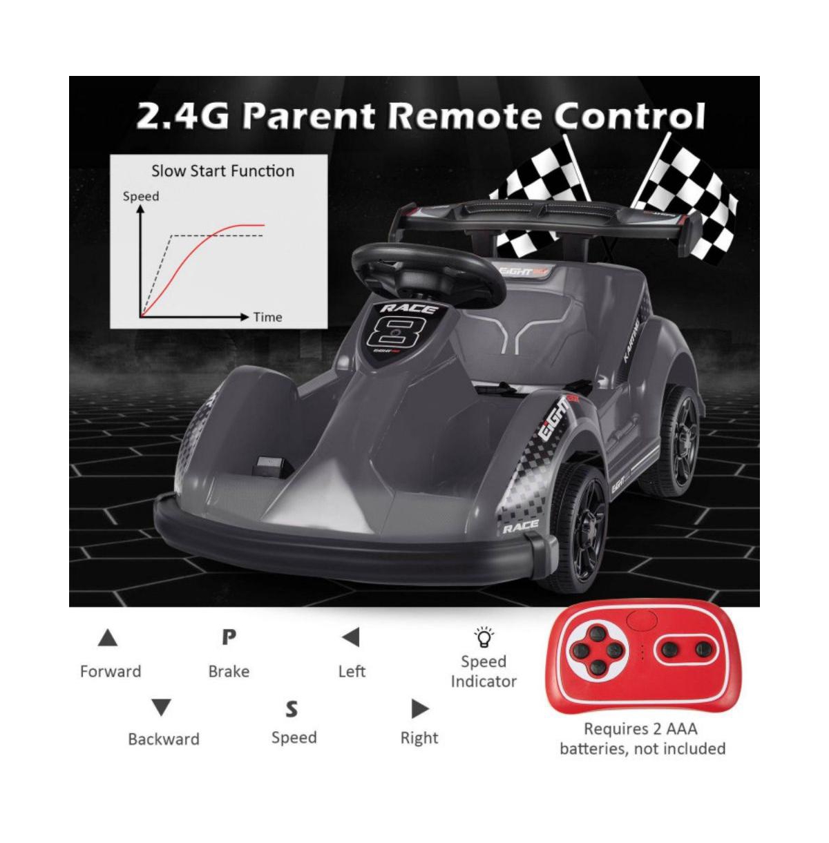 Vebreda 6V Kids Ride On Go Cart with Remote Control and Safety Belt-Pink
