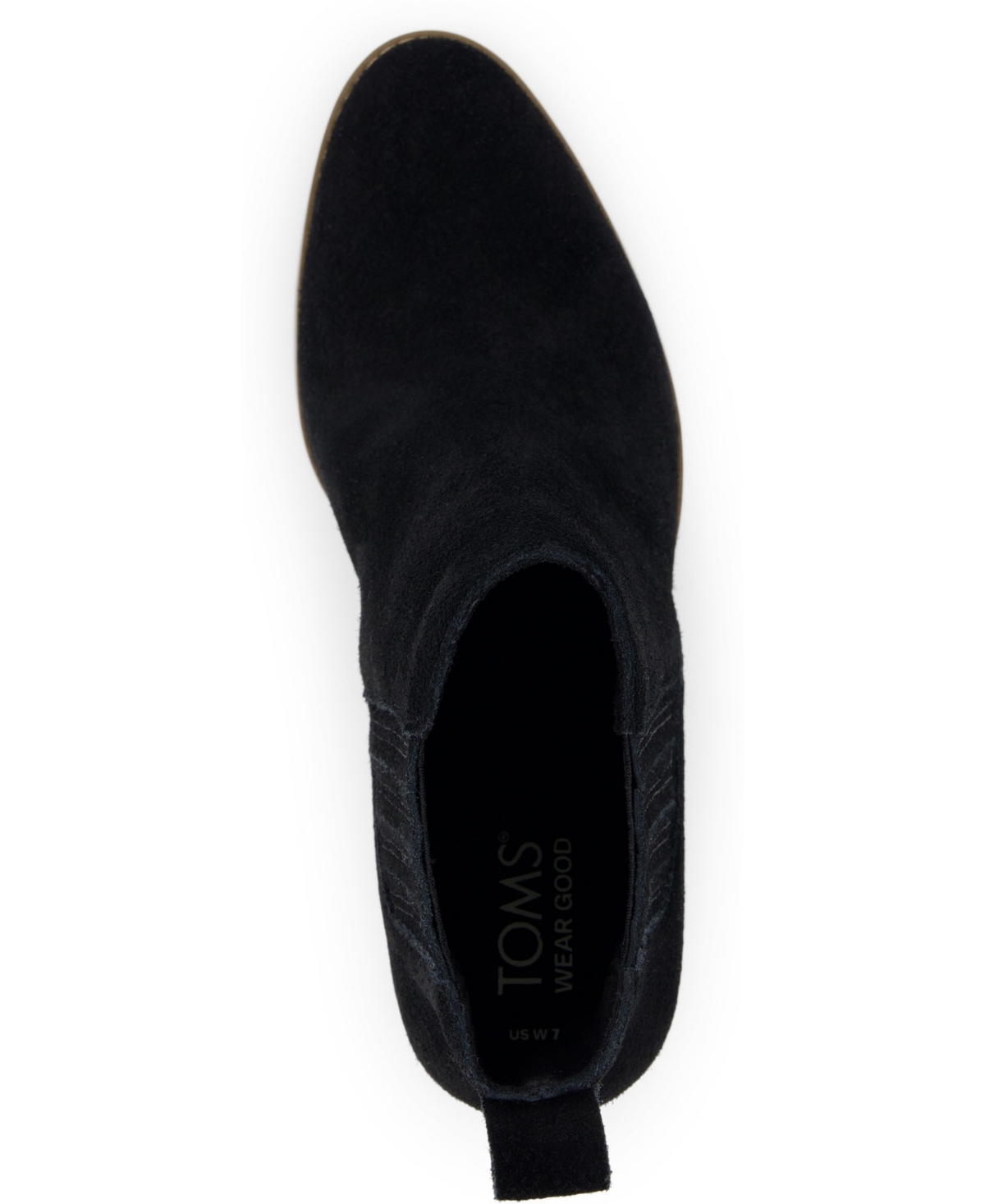 Shop Toms Women's Noa Suede Pull On Wedge Bootie In Black Suede