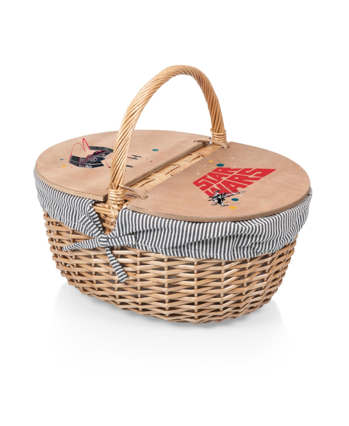 Star Wars Country Picnic Basket - Navy Blue White Stripes