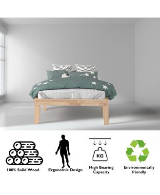 14'' Twin Size Wooden Platform Bed Frame w/ Strong Slat Support Espresso