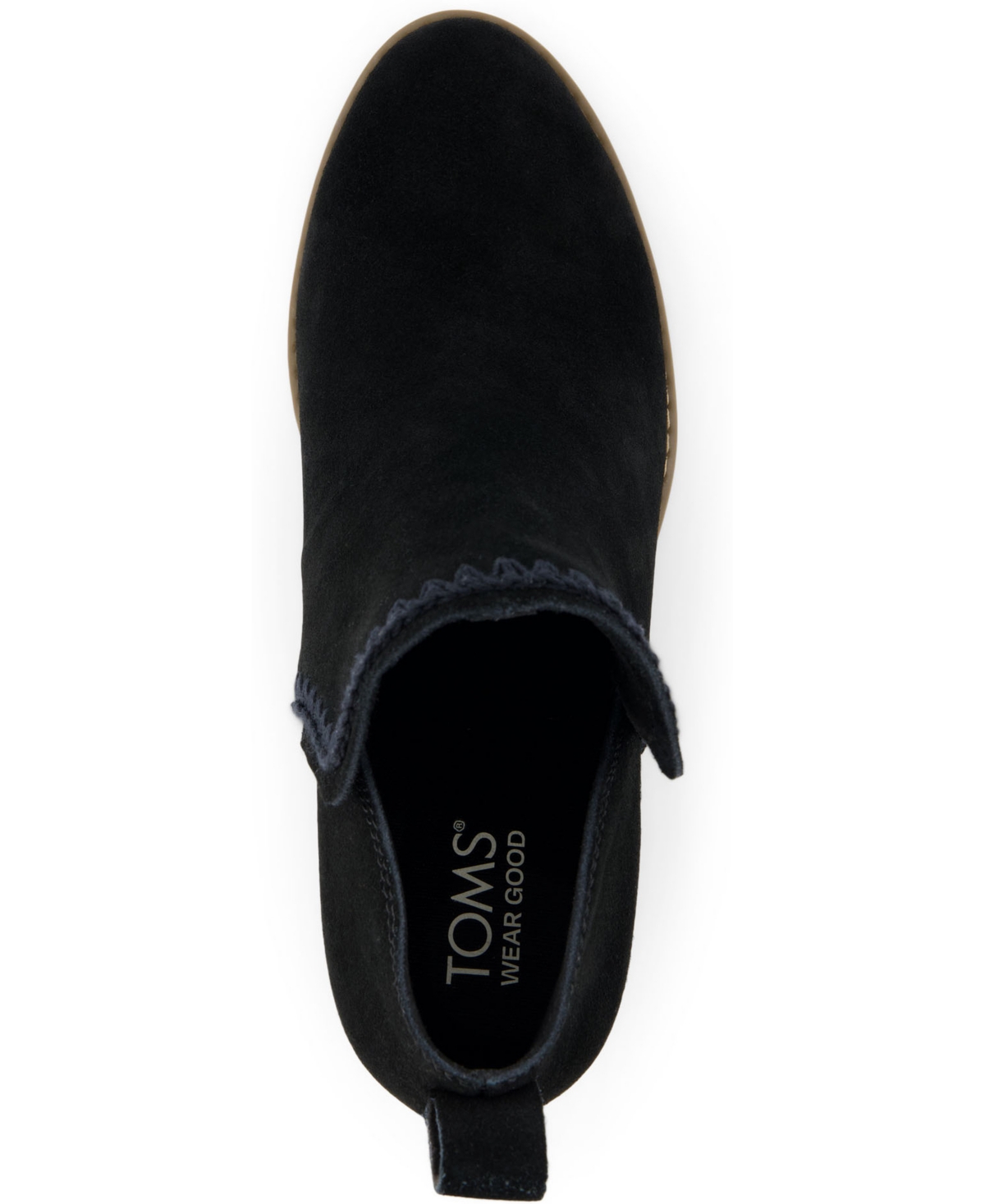 Shop Toms Women's Kaia Wedge Booties In Black Suede