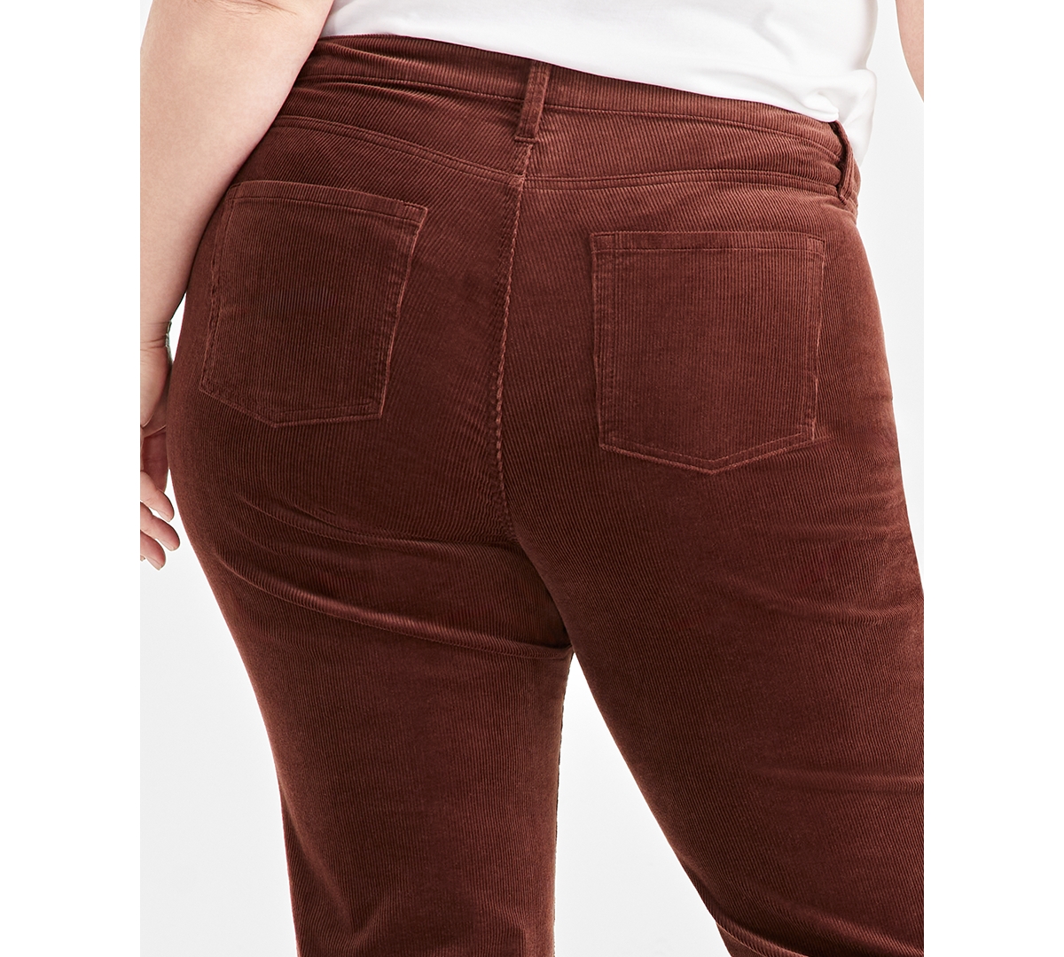 Style & Co Plus Size High-rise Straight-leg Corduroy Pants, Created For Macy's In Grand Brown