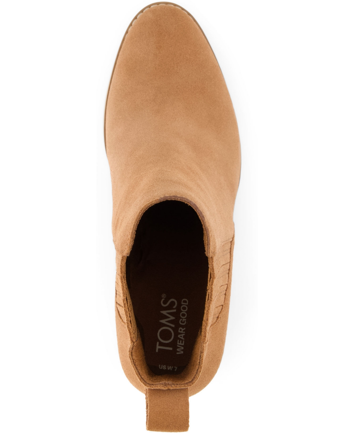 Shop Toms Women's Noa Suede Pull On Wedge Bootie In Tan Suede